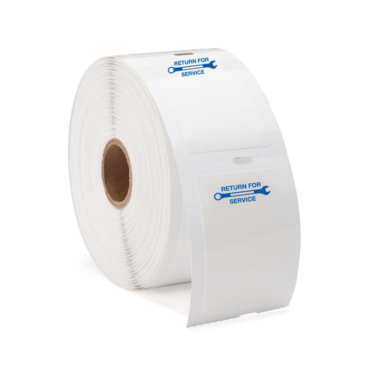 Slip-N-Grip 1.5In x 2.25In White Labels 500/Roll with Blue Wrench Image - Perfect for Organizing Tools and Equipment in Workshops