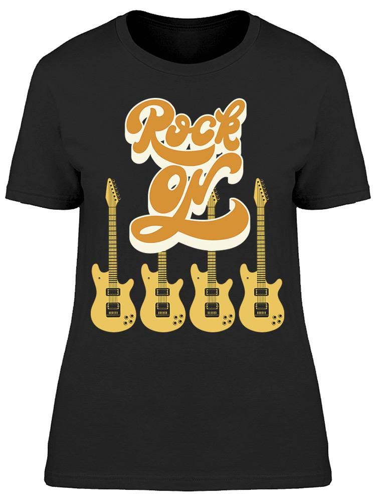 Rock On Electric Guitars Graphic T-Shirt for Women | Vintage Band Tee | Casual Music Lover Outfit for Concerts & Everyday Wear