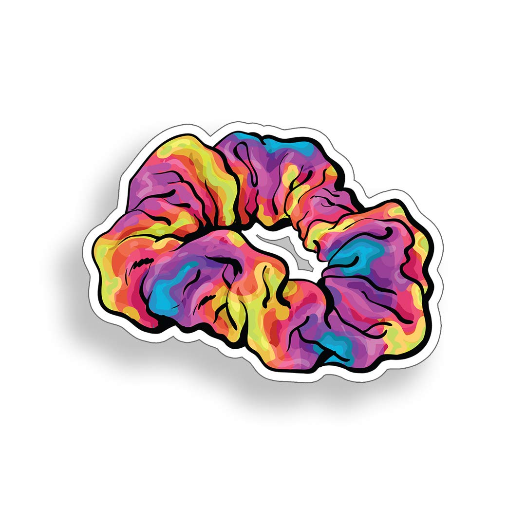 Rainbow Scrunchie Sticker - Cute Vinyl Decal for Cups, Laptops, Cars & Windows - Waterproof Bumper Graphic for Home, Office & Vehicle Decor
