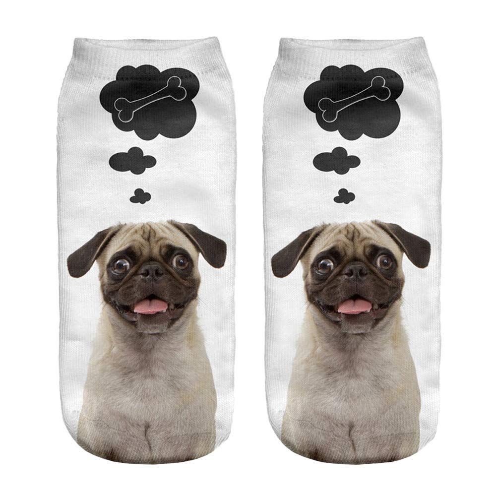 3D Dog Print Casual Socks - Unisex Short Ankle Socks with Thick Cushioning for Women & Men | Perfect for Boots, Everyday Wear & Gifts