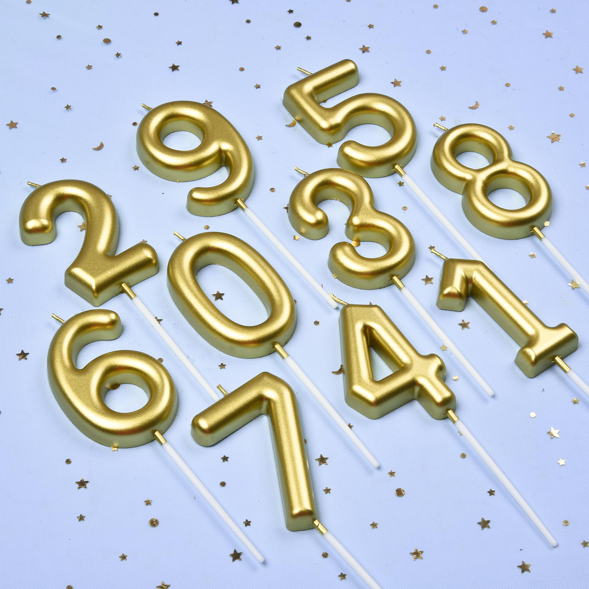 2.76 Inch Gold Number 40 Birthday Candles - Classic Gold Cake Candles for Birthday Party Decorations & Anniversary Celebrations