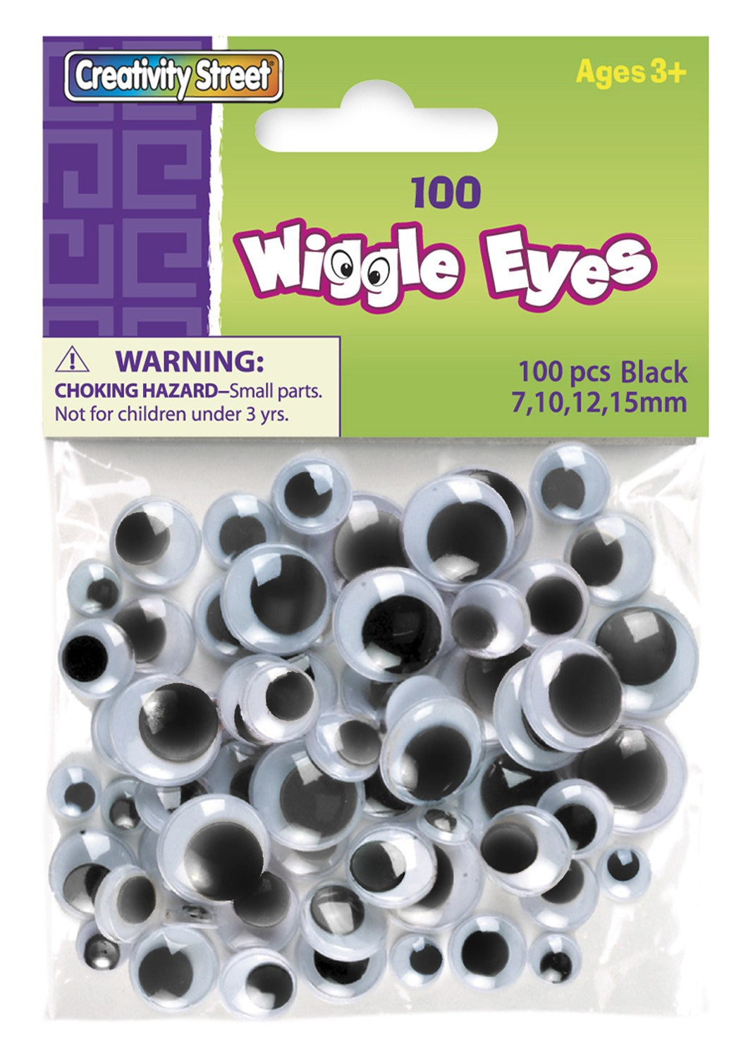 100-Pack Black Wiggle Eyes for DIY Crafts, Costumes, and Puppet Making - Fun and Creative Supplies for Kids and Adults