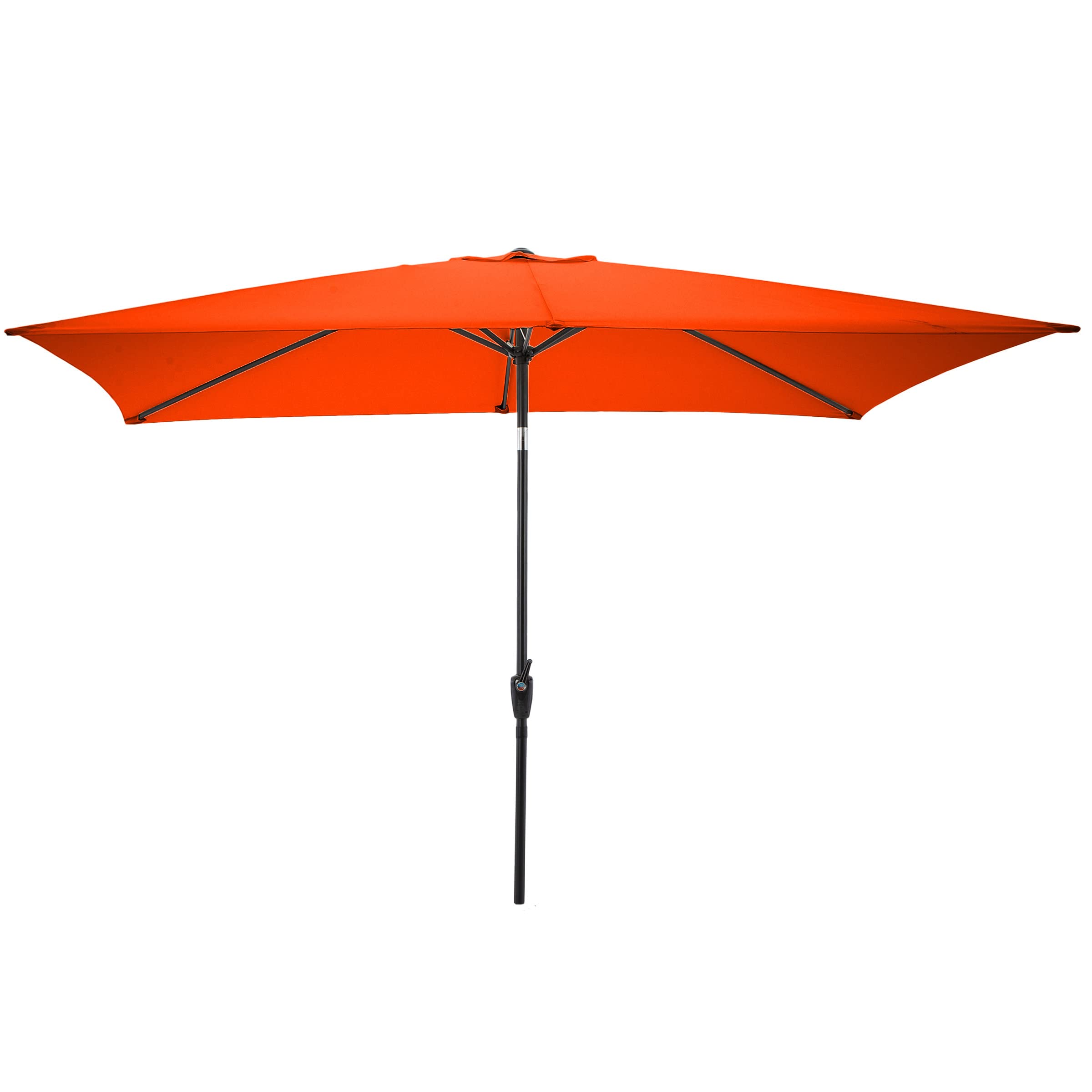 Pure Garden 10' Rectangular Patio Umbrella - Outdoor Sun Shade for Poolside, Backyard, Deck & Garden Relaxation