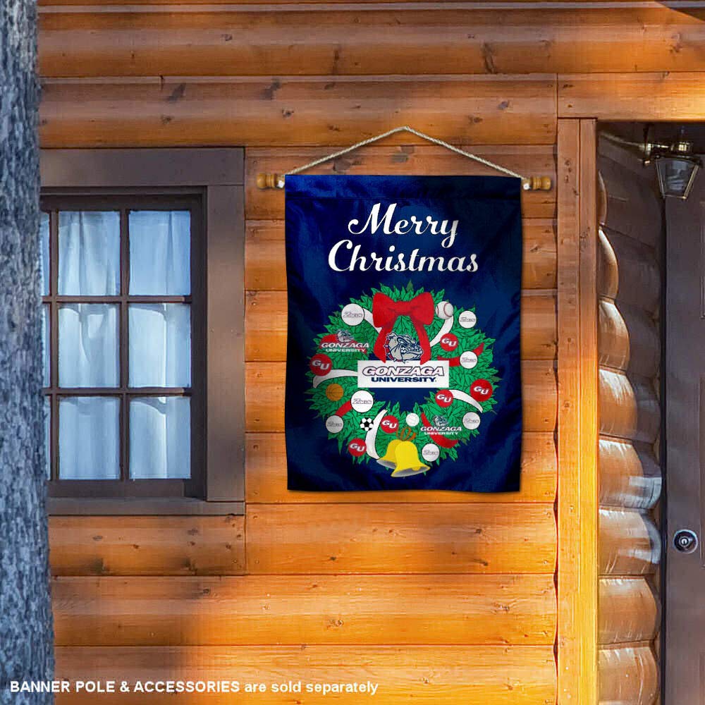 Gonzaga Bulldogs Happy Holidays Christmas Banner Flag - Perfect for Home Decor, Game Day, and Festive Celebrations