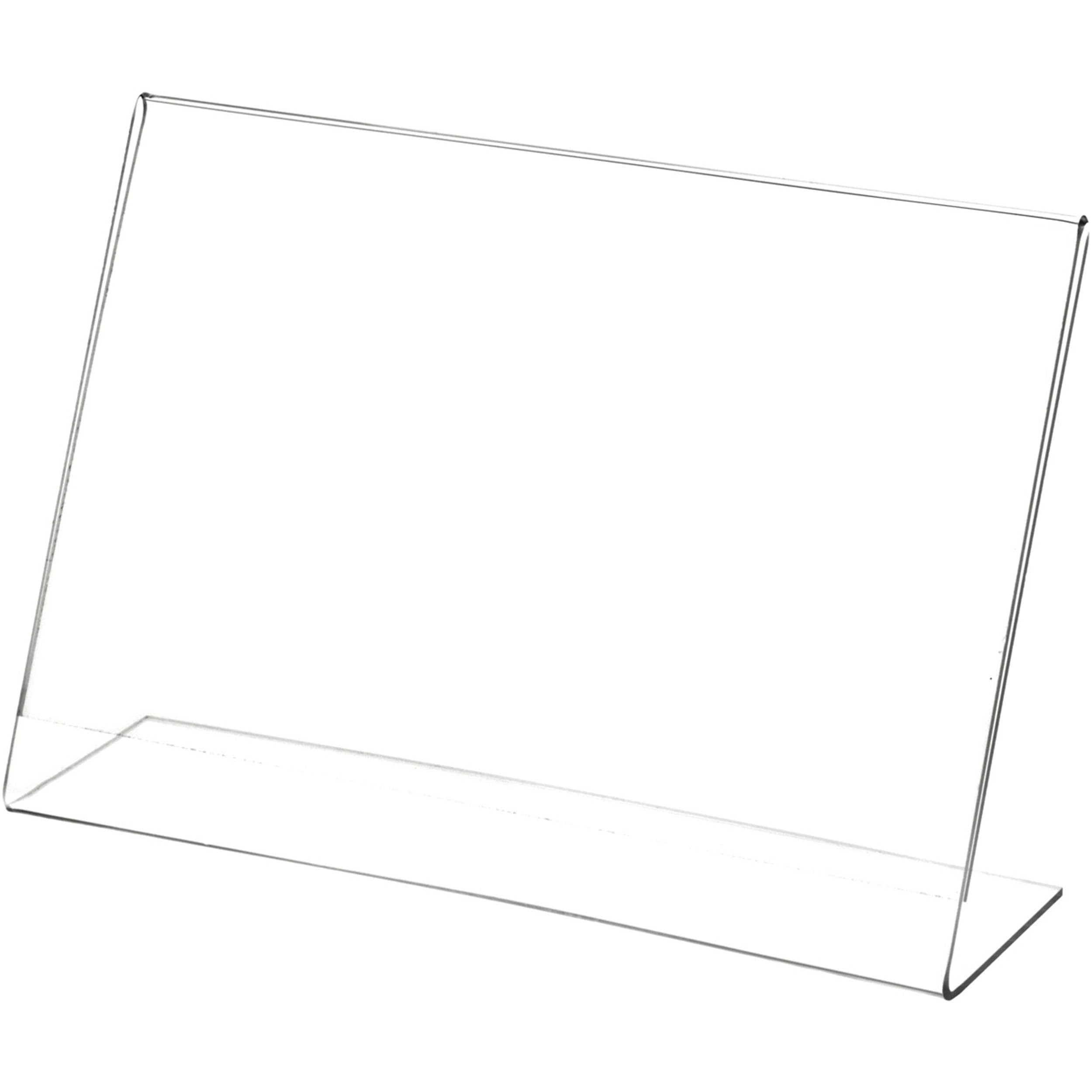 Plymor Clear Acrylic Sign Display & Literature Holder - 9x6 Inch Angled Stand (12 Pack) | Perfect for Retail Stores, Restaurants & Office Desk Organization