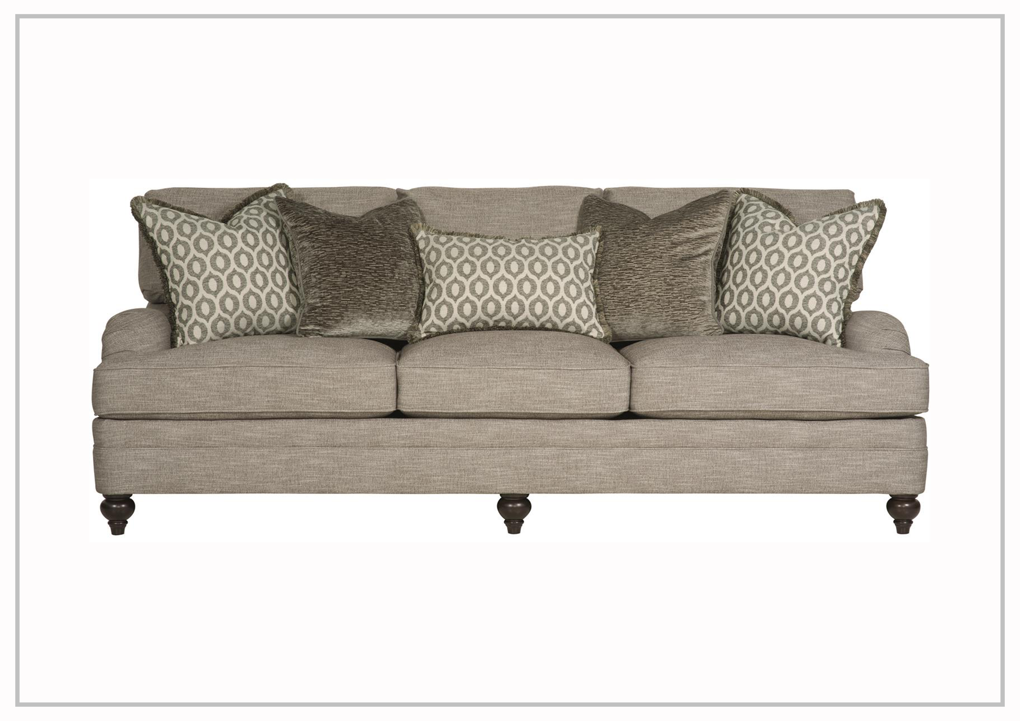 Bernhardt Tarleton Fabric Sofa with Spring Down Cushions - Comfortable Upholstered Living Room Furniture for Home & Office Relaxation