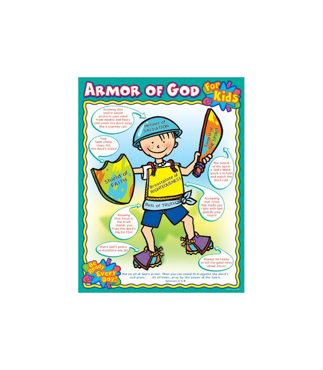 Armor of God for Kids - Bible Study Chart for Christian Children - Perfect for Sunday School, Homeschooling & Family Devotions