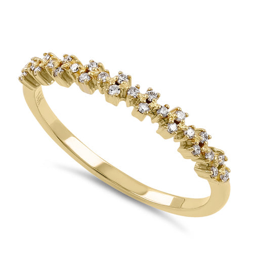 14K Yellow Gold Half Eternity Diamond Ring for Women - Sparkling Wedding Band, Anniversary Gift, Engagement Jewelry - Perfect for Bridal, Romantic Occasions & Special Celebrations