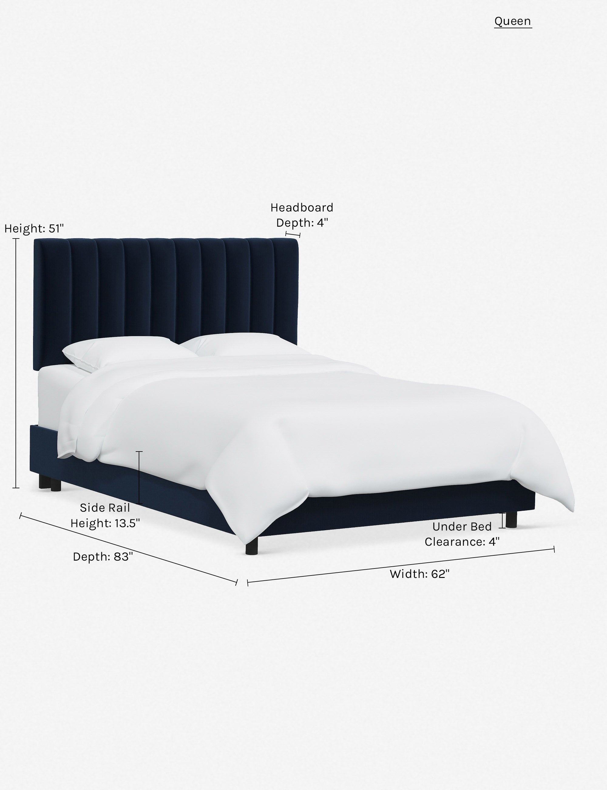 Stylish and Comfortable Aliyah Bed - Queen Size Platform Bed Frame with Upholstered Headboard for Modern Bedrooms | Perfect for Master Bedroom, Guest Room, or Apartment