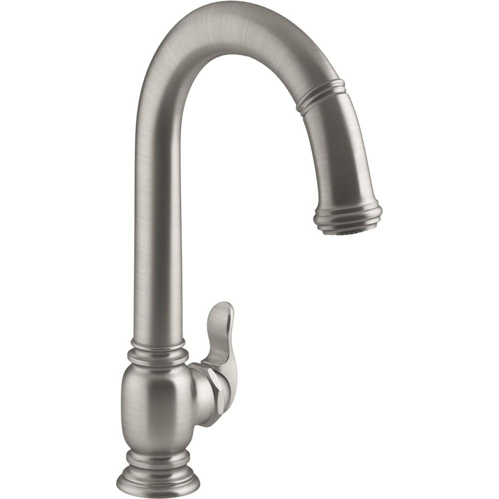KOHLER K-99332-VS Beckon Electronic Touchless Pull-Down Kitchen Faucet in Vibrant Stainless - Ideal for Modern Kitchens & Hands-Free Washing