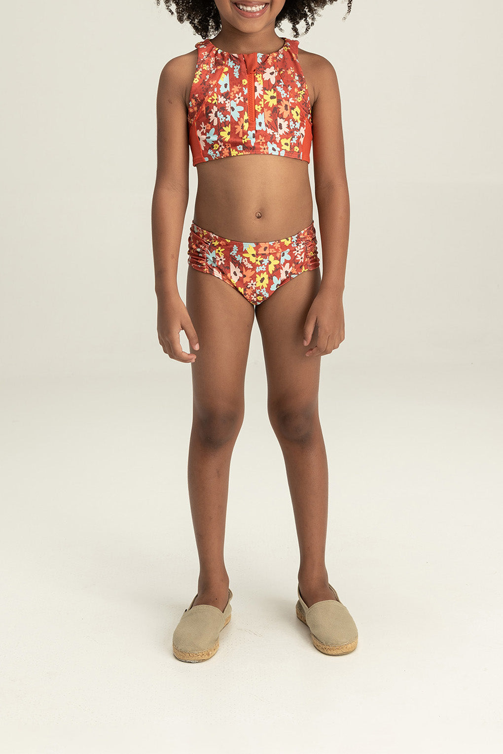 Kids Sky Garden Bikini - Cute Floral Print Swimwear for Girls, UPF 50+ Sun Protection, Comfortable Stretchy Fabric - Perfect for Beach, Pool & Summer Vacations