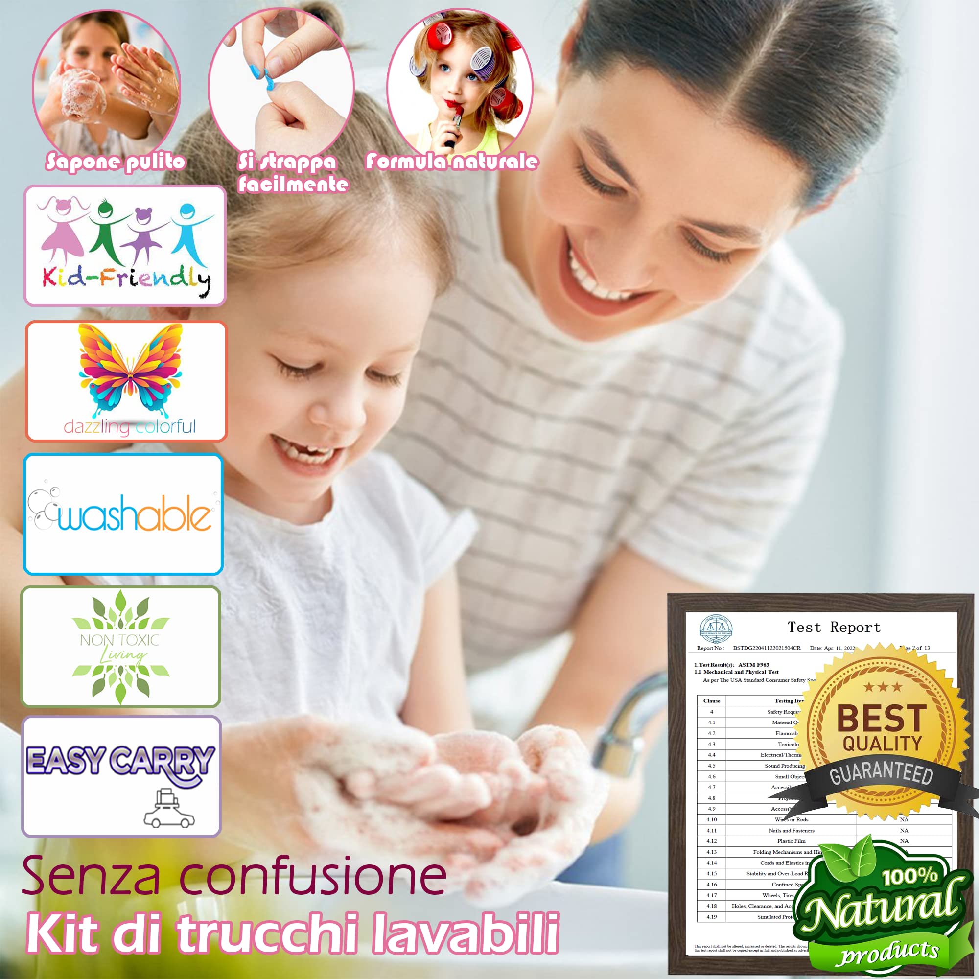 Amerrly Washable Makeup Kit for Girls - 32pc Unicorn Toys, Birthday & Christmas Gifts for Ages 4-12, Perfect for Play & Dress-Up