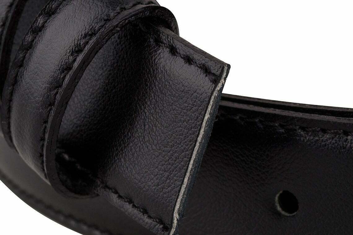 Cartier Buckle Replacement Black Leather Belt Strap 30mm for Men's Dress | Premium Dress Accessory for Formal & Business Occasions