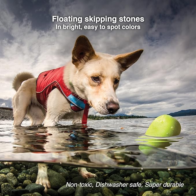 Kurgo® Floating Rubber Duck Skipping Stones - Perfect for Water Play, Dog Training & Outdoor Fun