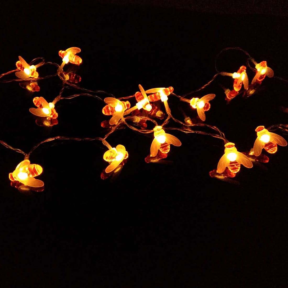 Honeybee Fairy String Lights - 20 LED 7.5Ft Battery Powered LED Lights for Wedding, Party, Christmas Decorations, Garden, Patio, Bedroom, Nursery, Outdoor & Indoor Use