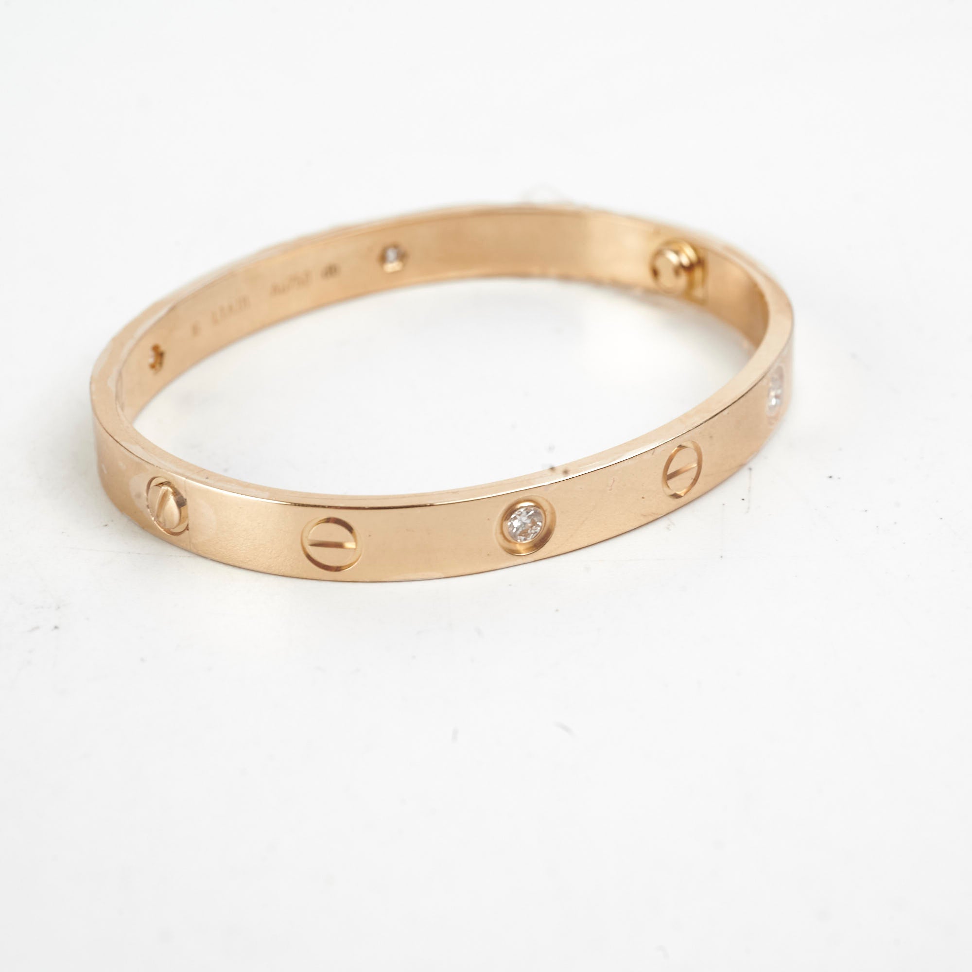 Cartier Love Bracelet 4 Diamonds 18K Yellow Gold Size 16 - Luxury Jewelry Gift for Women, Anniversary & Valentine's Day Present