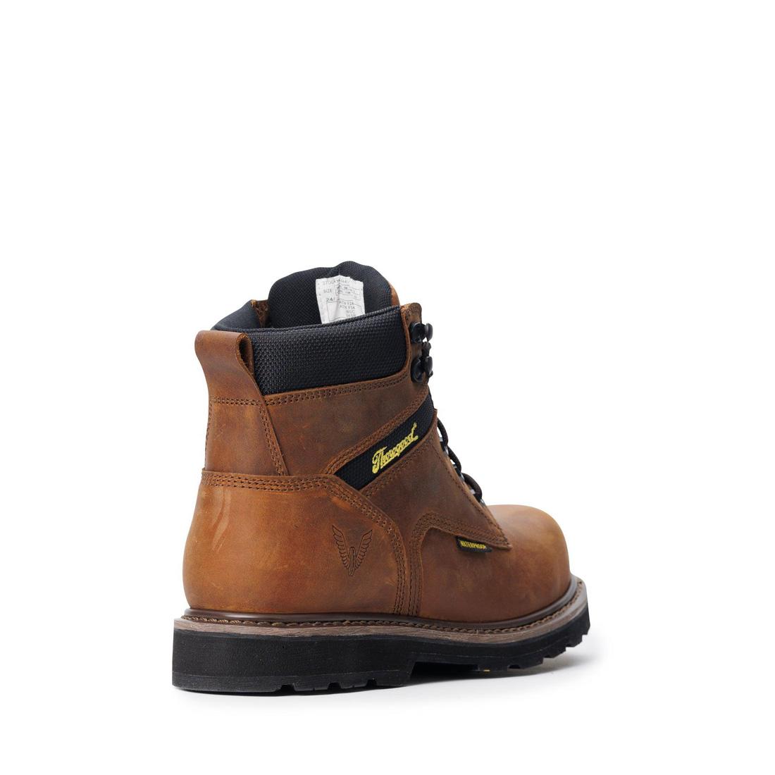 Jobsite Series 6 Composite Toe Waterproof Work Boots - Crazy Horse Leather for Construction & Outdoor Safety