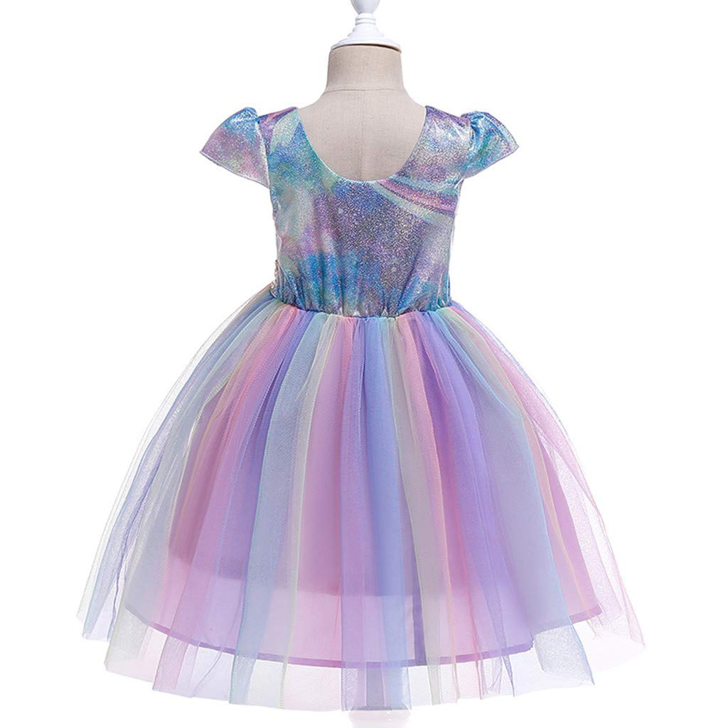 Princess Sequin Gown Dress for Girls - Kids Pageant Birthday Party Wedding Bridesmaid Dress - Perfect for Special Occasions & Photo Shoots