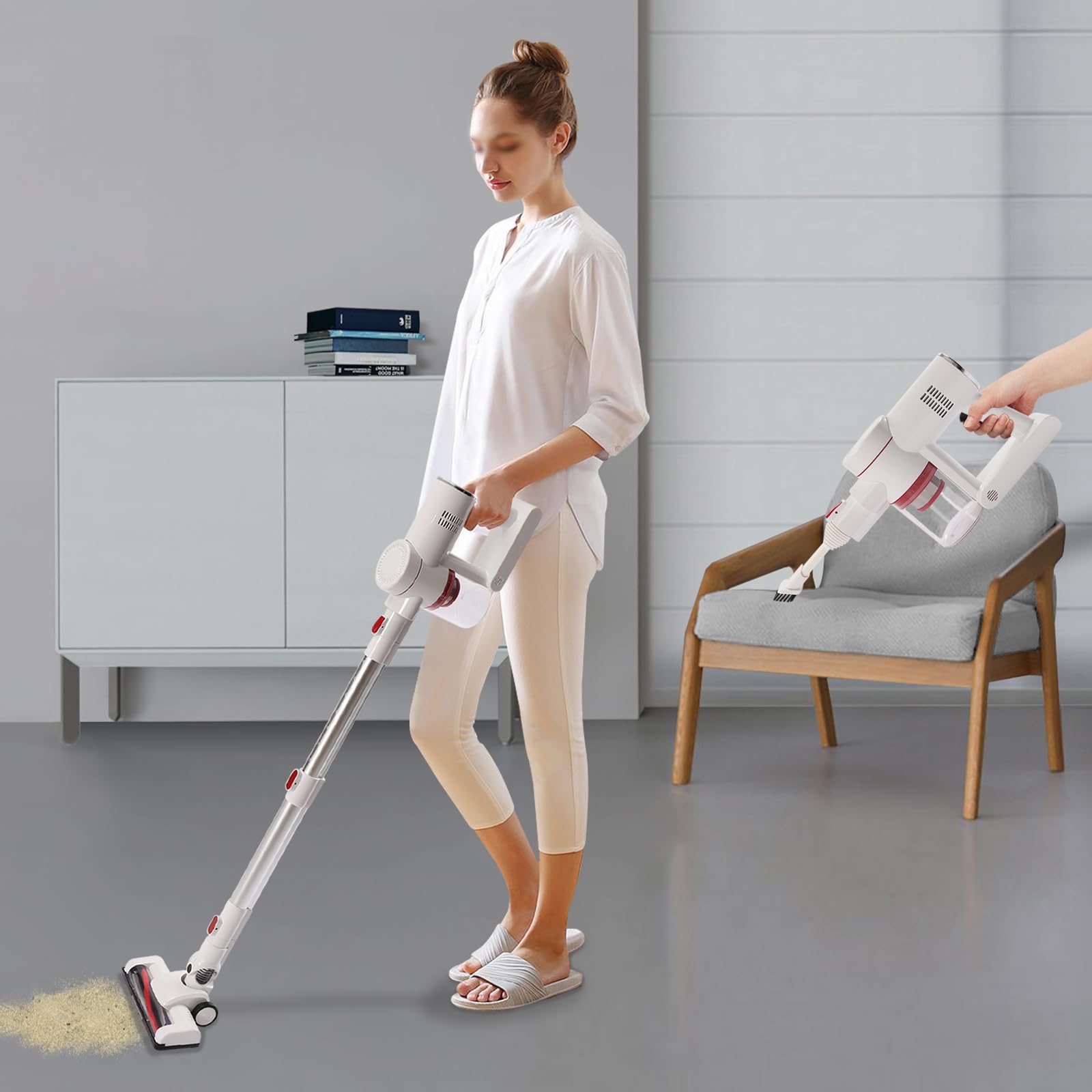110V Portable Cordless Vacuum Cleaner - 150W Powerful Wireless Handheld Vacuum for Hardwood Floors, Carpets, Pet Hair & Dust - Lightweight Rechargeable Cleaner for Home, Car & Office Use