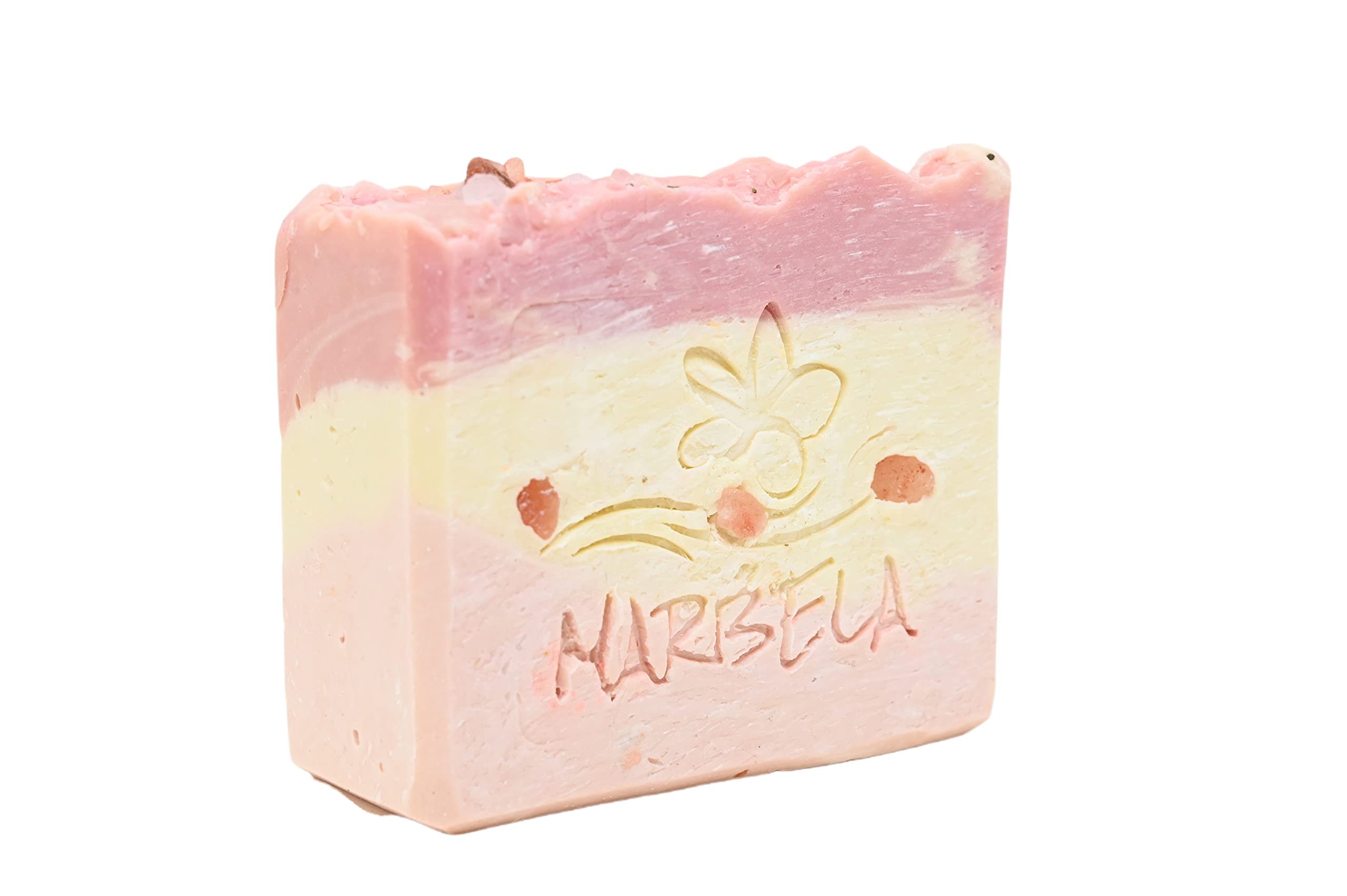Handmade Himalayan Salt Soap Bar by Marbela Cosmetics - 3.5 oz Natural Exfoliating & Detoxifying Soap for Spa, Bath & Gift - Organic Skincare with Mineral-Rich Himalayan Pink Salt
