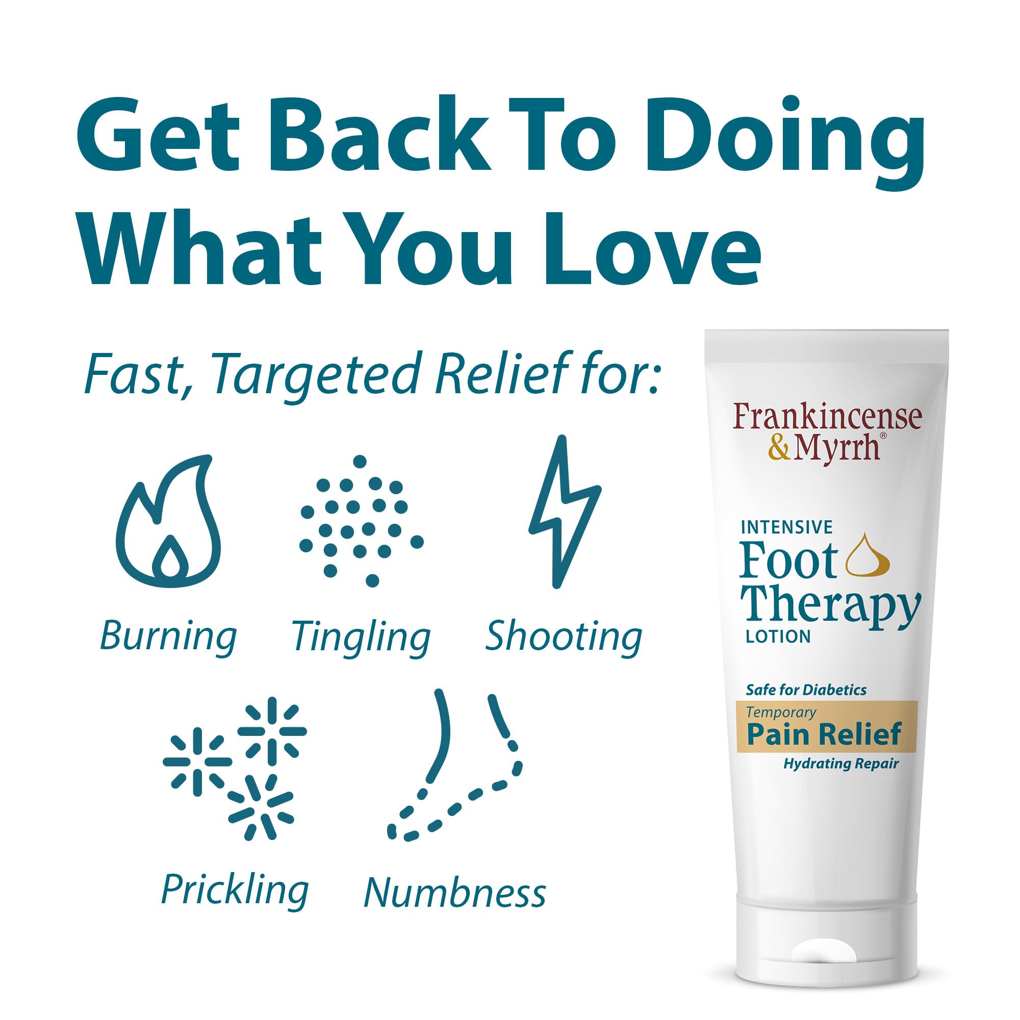 Frankincense & Myrrh Foot Pain Relief Cream - Intensive Moisturizing Therapy for Diabetic Neuropathy, Restless Leg Syndrome & Nerve Pain - Natural Essential Oil Formula, 3oz (1 Pack) | Perfect for Nighttime Foot Massage & Post-Workout Recovery