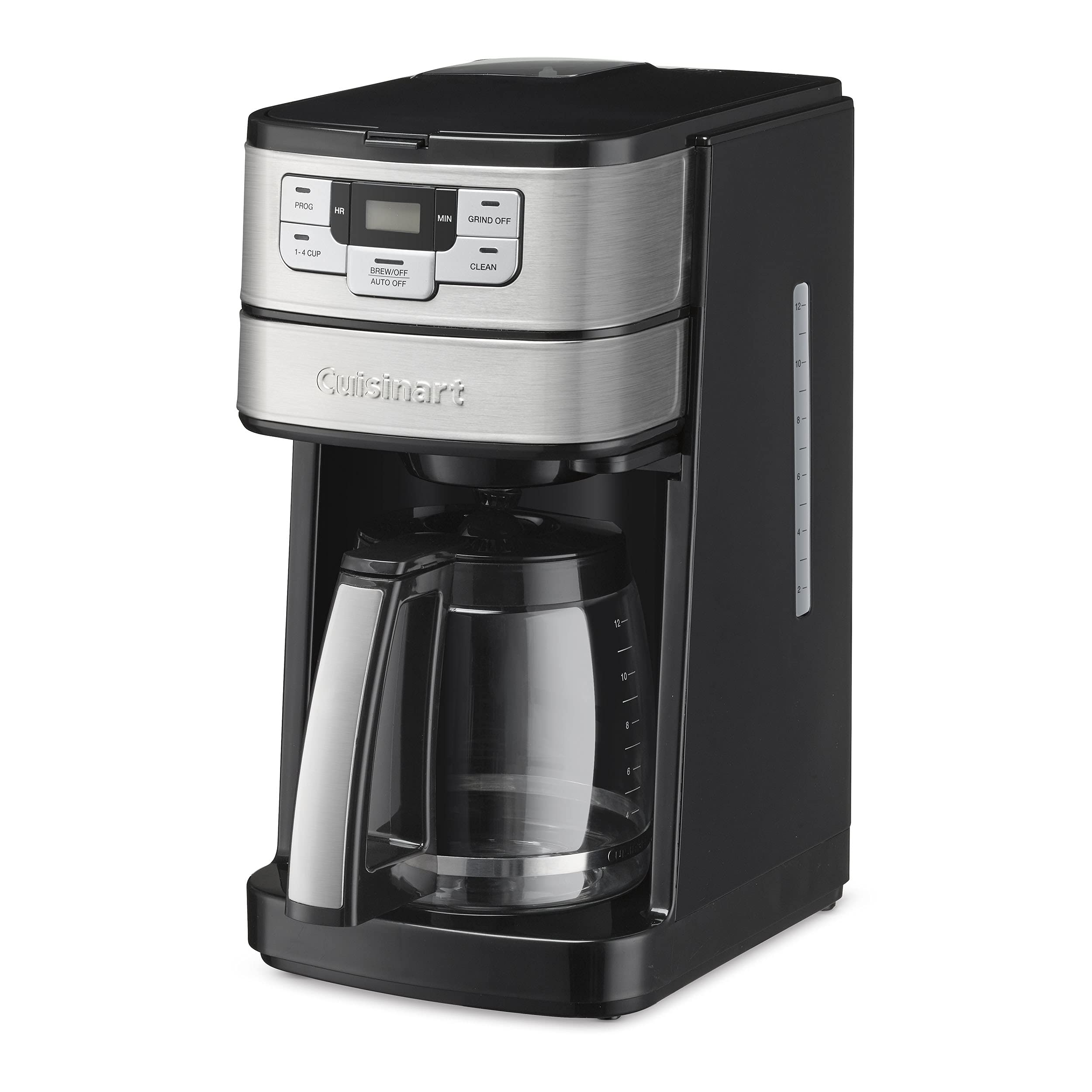 Cuisinart DGB-400C 12-Cup Automatic Grind & Brew Coffee Maker with 1-4 Cup Setting, Auto-Shutoff - Black/Silver | Fresh Ground Coffee for Home, Office & Entertaining