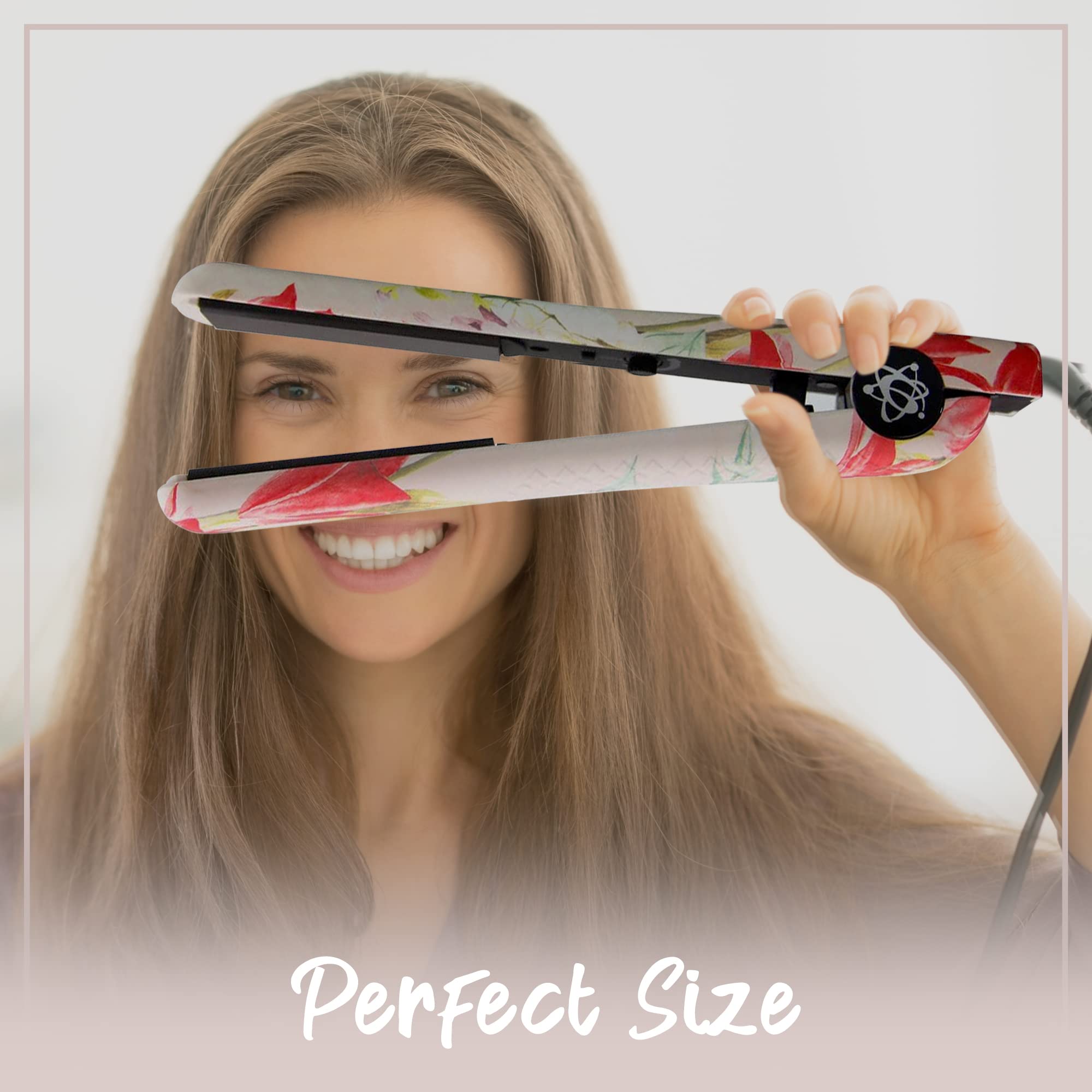 Sweet N Flower 1.25 Inch Flat Iron Hair Straightener - Professional Ceramic Plates for Smooth & Shiny Hair - Perfect for Home Use, Travel, and Salon Styling