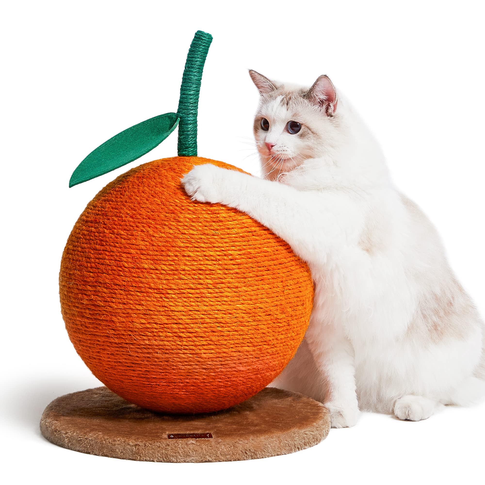 VETRESKA Orange Cat Scratching Post with Sisal Rope - Durable Vertical Cat Scratcher for Kittens & Adult Cats - Perfect for Indoor Play & Furniture Protection