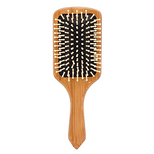 Wooden Hair Brush with Air Cushion - Detangling Comb for Frizzy & Damaged Hair - Gentle Styling & Scalp Massage (Rainbows Cat) - Perfect for Daily Hair Care, Salon Styling & Travel
