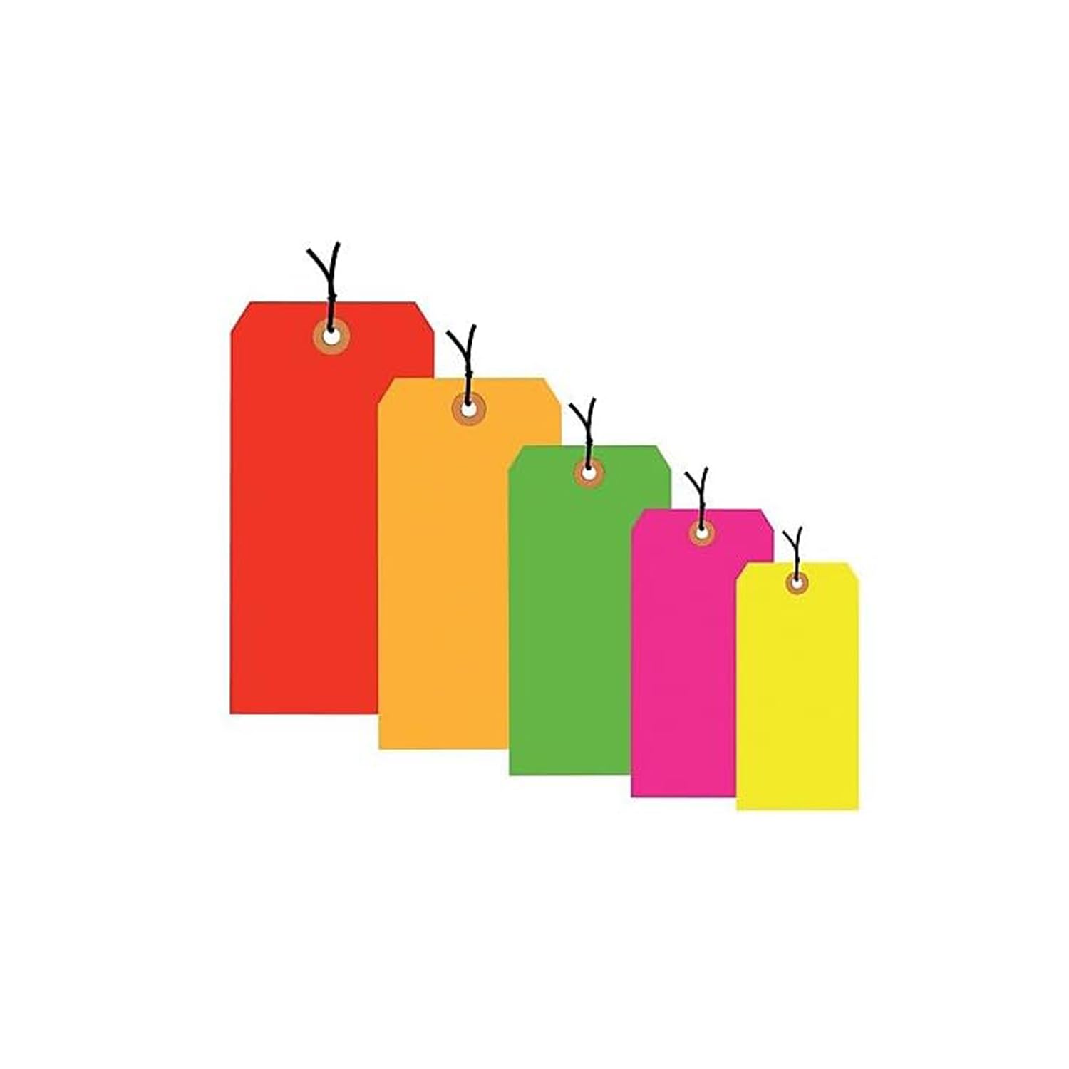 4 3/4 x 2 3/8 Inch Yellow 13 Pt. Pre-Strung Shipping Tags - Durable Cardboard Tags for Warehouse, Inventory & Package Labeling