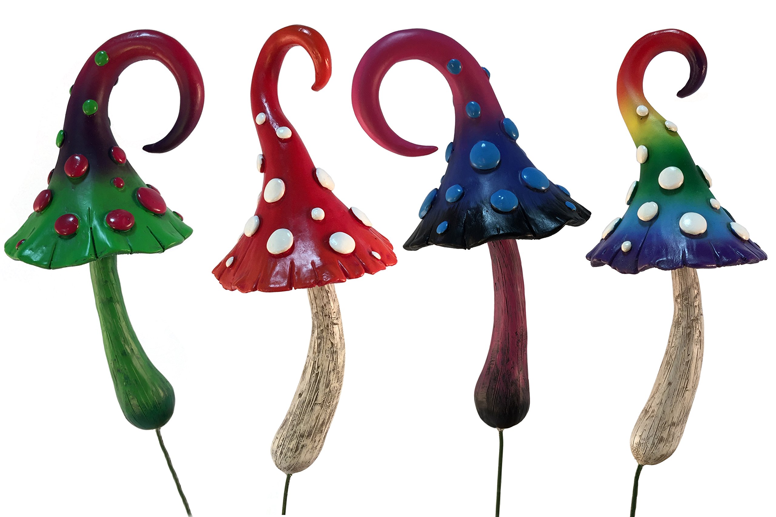 GlitZGlam Enchanted Miniature Blue Mushroom Decor - Fairy Garden & Gnome Accessory for Outdoor Fairy Houses, Terrariums & Magical Landscapes