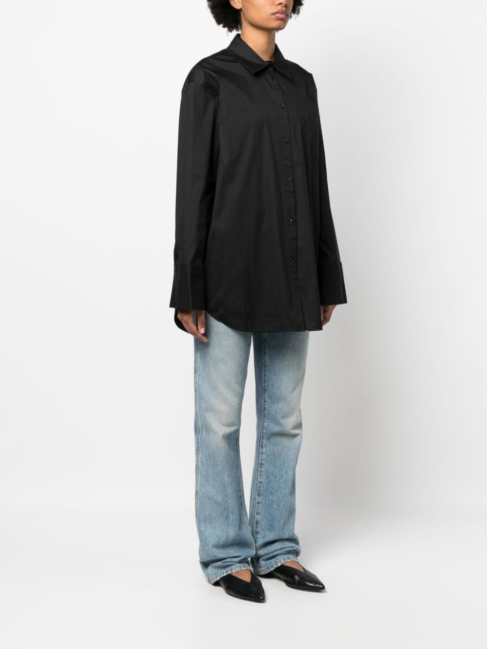 Alice + Olivia Women's Black Button-Down Shirt - Elegant Office Wear & Casual Outfits for Work or Weekend