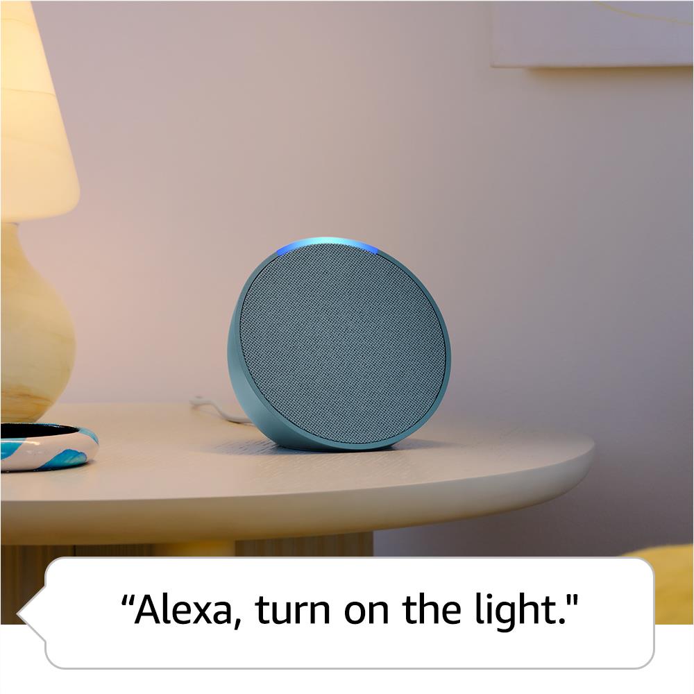 Amazon Echo Pop Compact Smart Speaker with Alexa - Midnight Teal | Smart Home Device for Music, News & Smart Controls | Perfect for Bedroom, Kitchen & Office Use