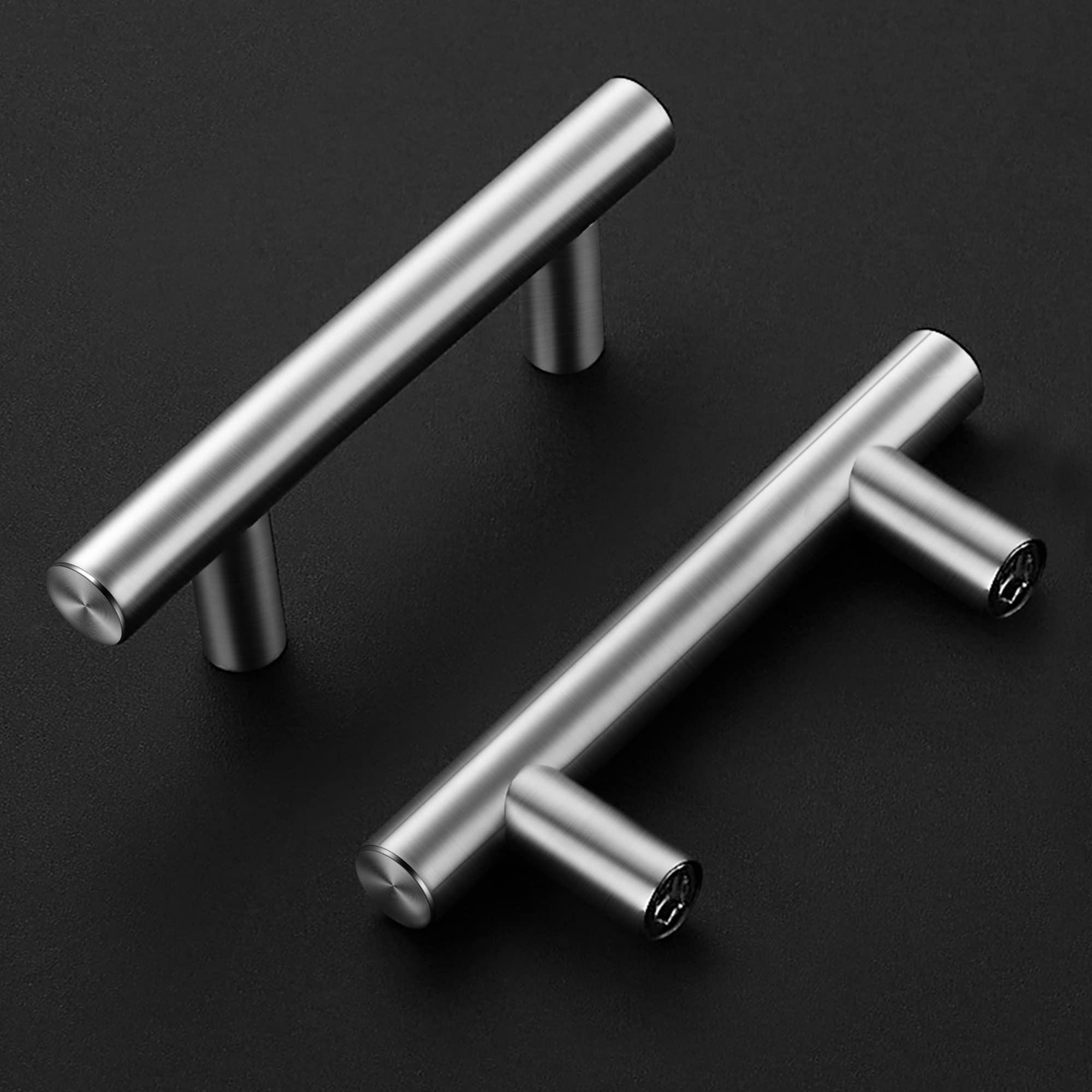 Ravinte 5-Pack 2-1/2 Inch Brushed Nickel Cabinet Handles - Modern Kitchen Drawer Pulls Hardware for Cabinets & Furniture (Perfect for Kitchen Renovation & Bathroom Upgrade)