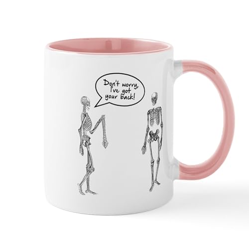 White/Pink Inside - Skeletons I've Got Your Back Mug