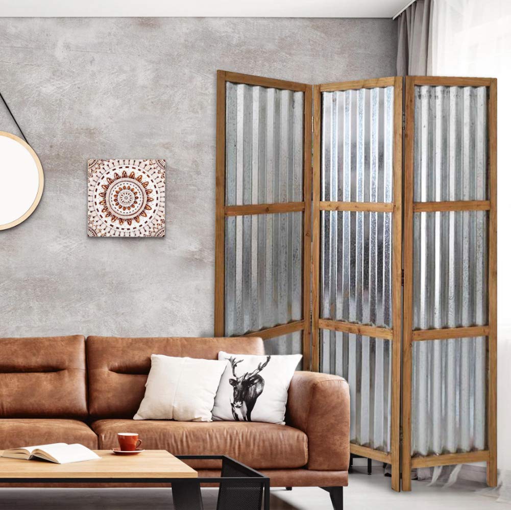 Screen Gems SG-354 Metallic Room Divider Panel - Foldable Privacy Screen for Home Office, Living Room & Bedroom Separation