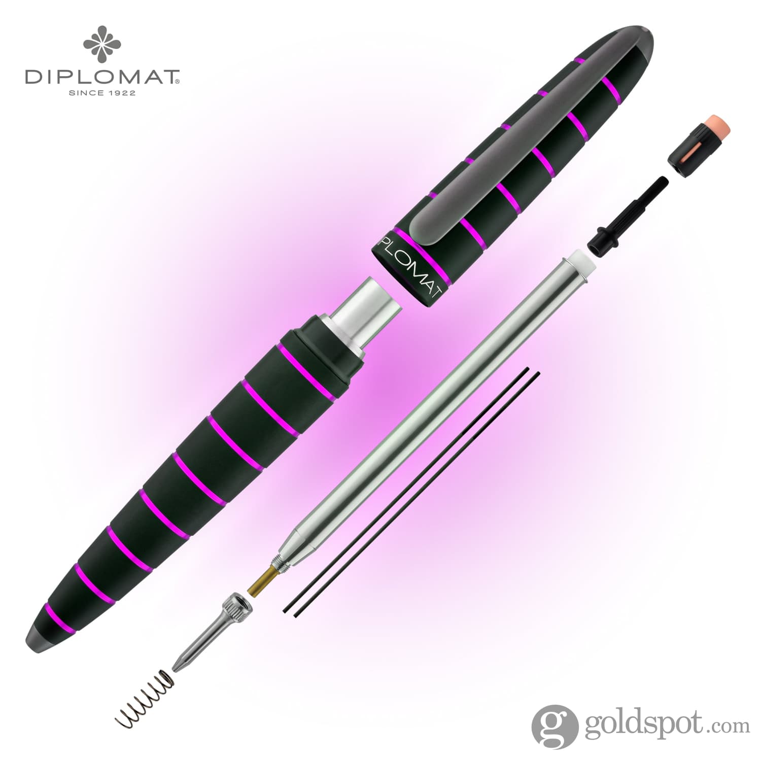 Premium Diplomat Elox Mechanical Pencil - 0.7mm Lead Size in Sleek Ring Black/Purple Design - Perfect for Writing, Sketching & Office Use