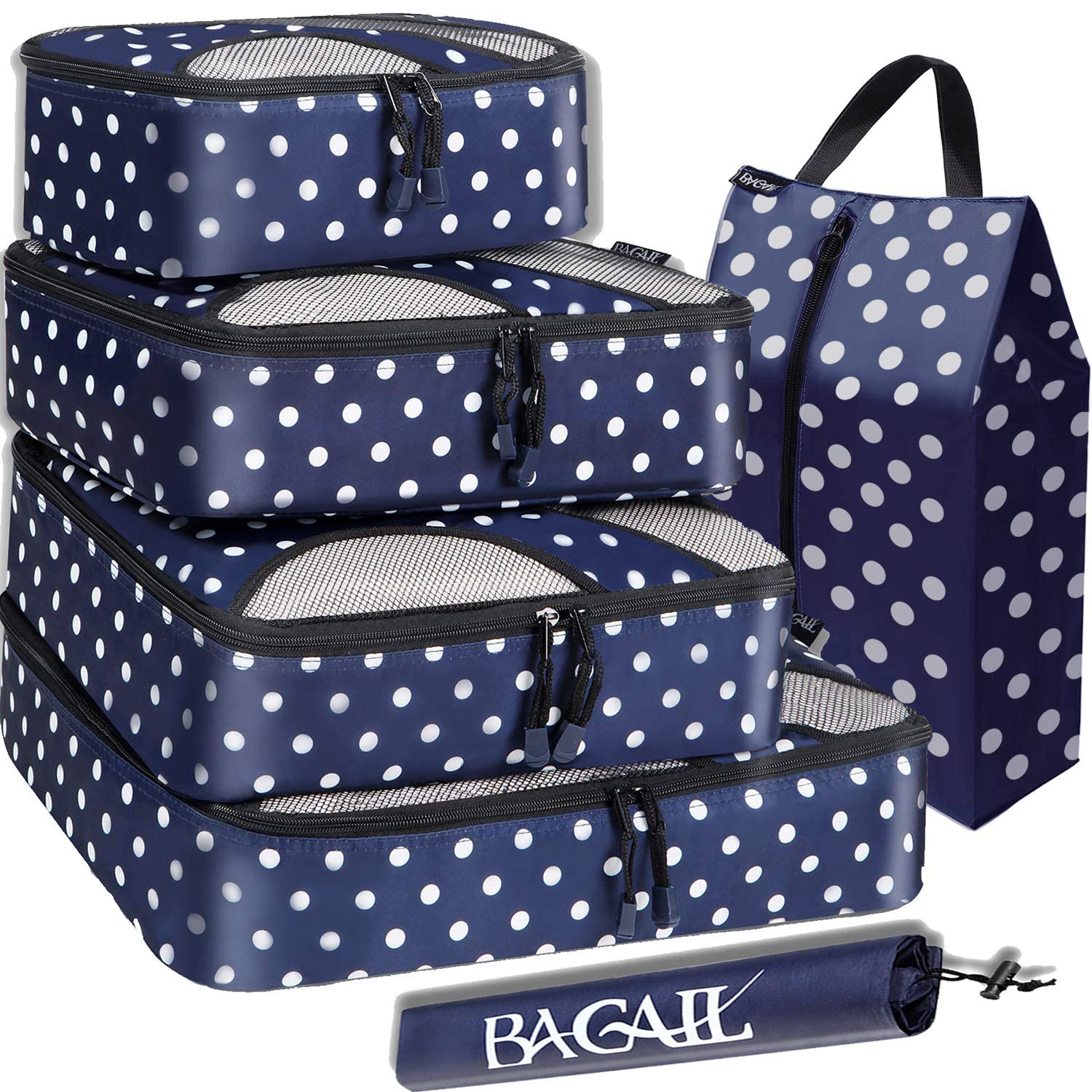 BAGAIL 6-Piece Packing Cubes Set - Lightweight Travel Luggage Organizers for Suitcases, Backpacks & Carry-Ons | Perfect for Business Trips, Vacations & Weekend Getaways