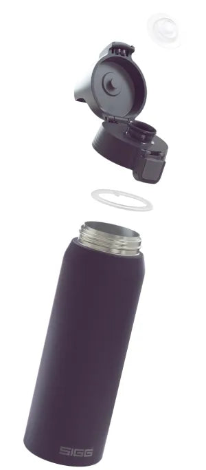 SIGG Shield Therm One 0.5L Insulated Stainless Steel Water Bottle - Nocturne Color - Keeps Drinks Hot/Cold for 24 Hours - Perfect for Hiking, Gym & Outdoor Activities