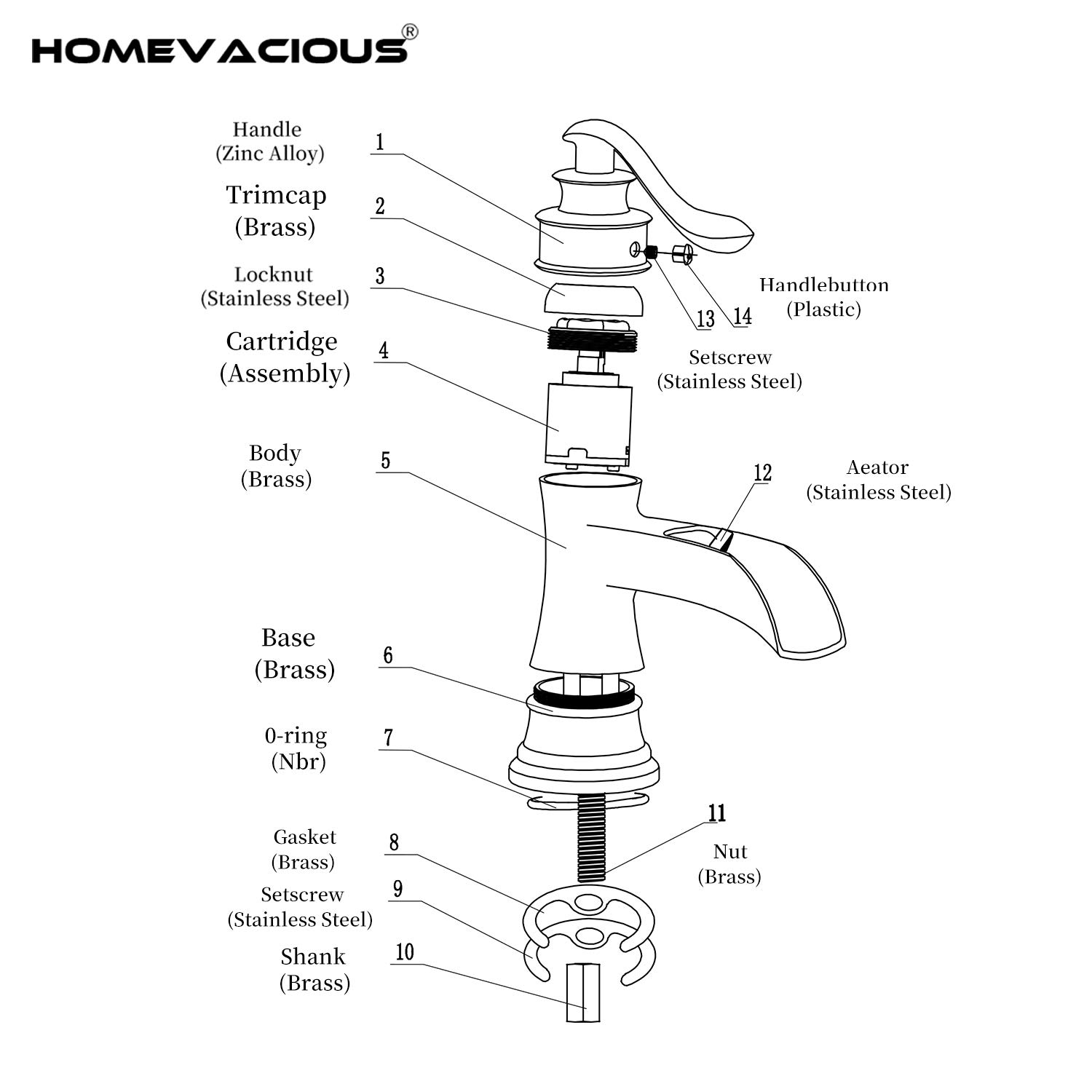 Homevacious Single Hole Waterfall Bathroom Faucet - Chrome Vanity Sink Faucet with Lever Handle, Deck Mount Basin Mixer Tap for Bathroom & Lavatory - Perfect for Modern Homes, Hotels, and Commercial Spaces