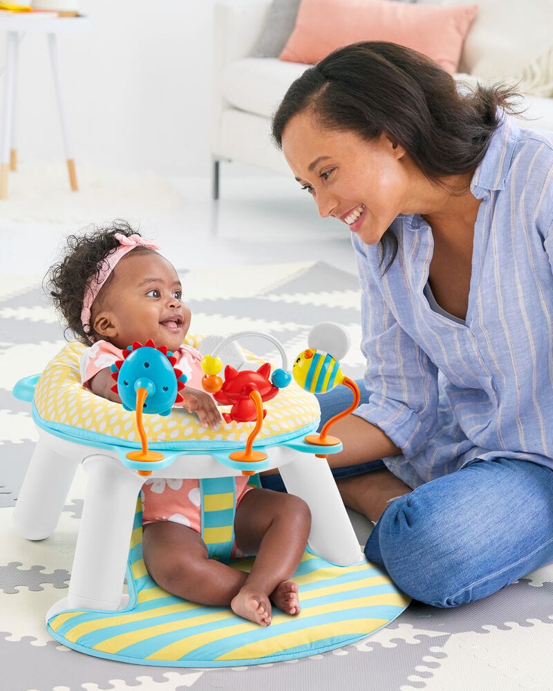 Skip Hop 2-in-1 Activity Floor Seat for Babies | Convertible Play & Feeding Chair | Perfect for Tummy Time, Playtime & Mealtime at Home or Daycare