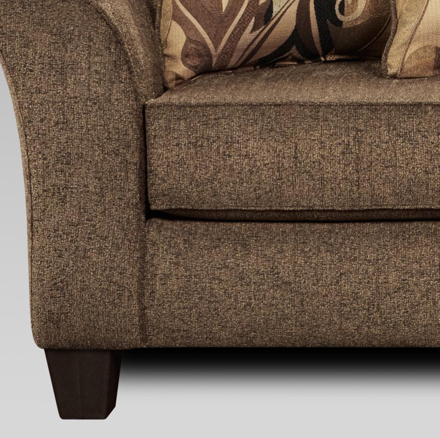 Camero Cafe Fabric Pillowback Loveseat - Comfortable Small Sofa for Living Room, Apartment & Cozy Spaces | Perfect for Relaxing, Reading & Entertaining Guests