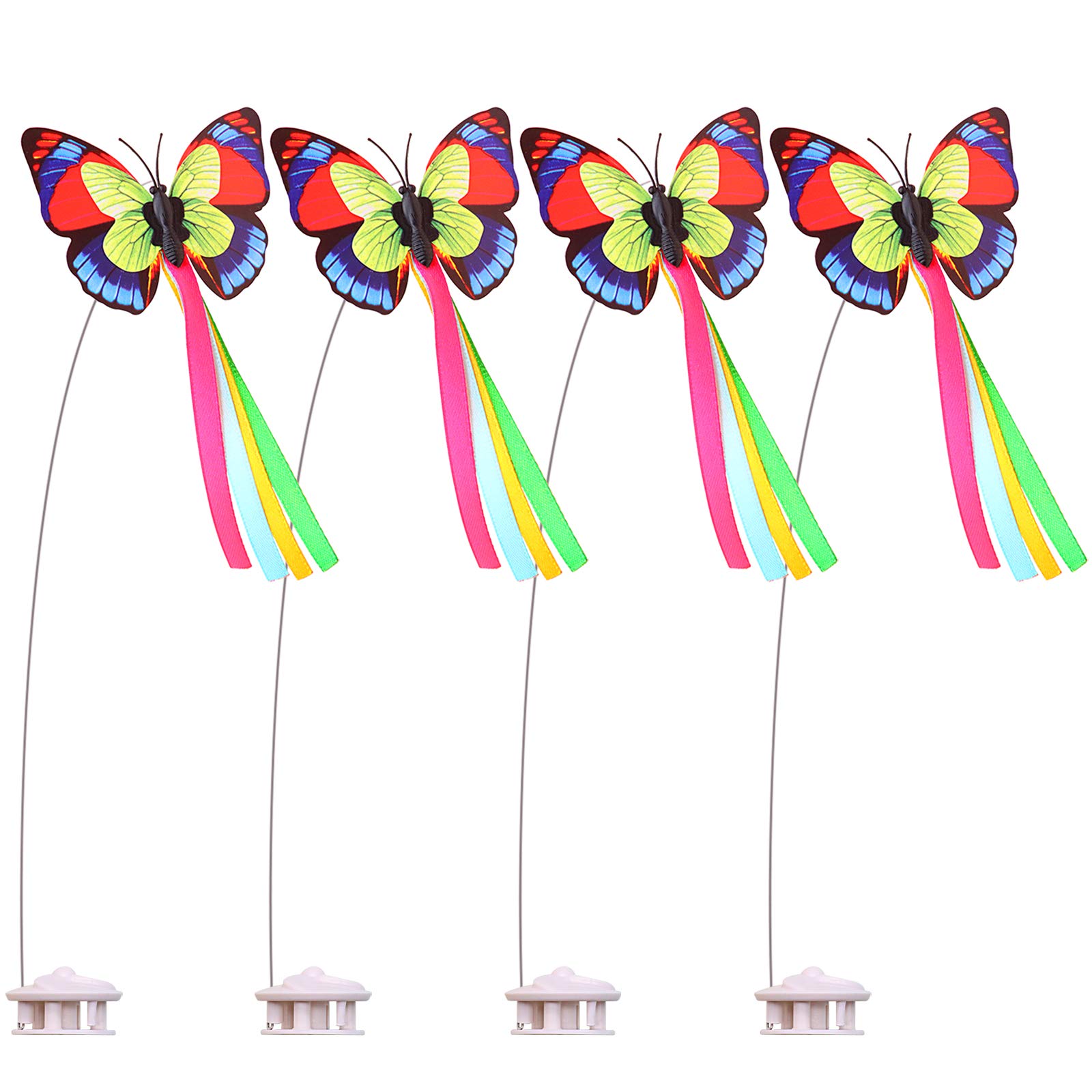 Interactive Cat Toys for Indoor Cats - Automatic Electronic Rotating Butterfly Toy with Roller Tracks Ball - Kitten Exercise Hunting Toy Games - Includes 4PACK Butterfly Replacements (4pcs) - Perfect for Playtime, Exercise, and Mental Stimulation for Your Feline Friend