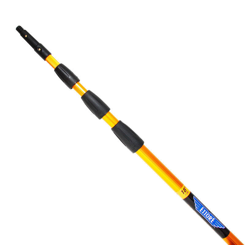 Ettore 4-Section Extendable Reach Pole for Window Cleaning, Ceiling Fans & High Surfaces - Lightweight & Durable Cleaning Tool