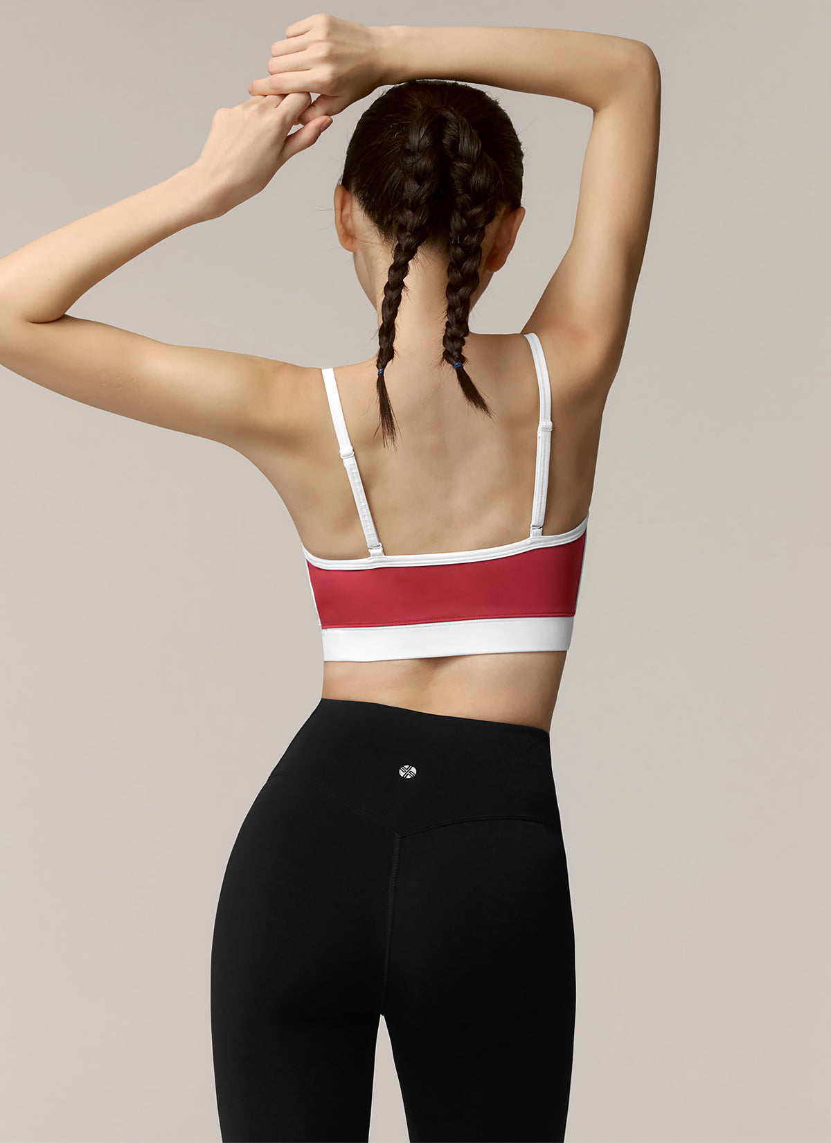 Double Line Color Block Bra Top - Women's Fashion Sports Bra for Yoga, Running & Gym Workouts