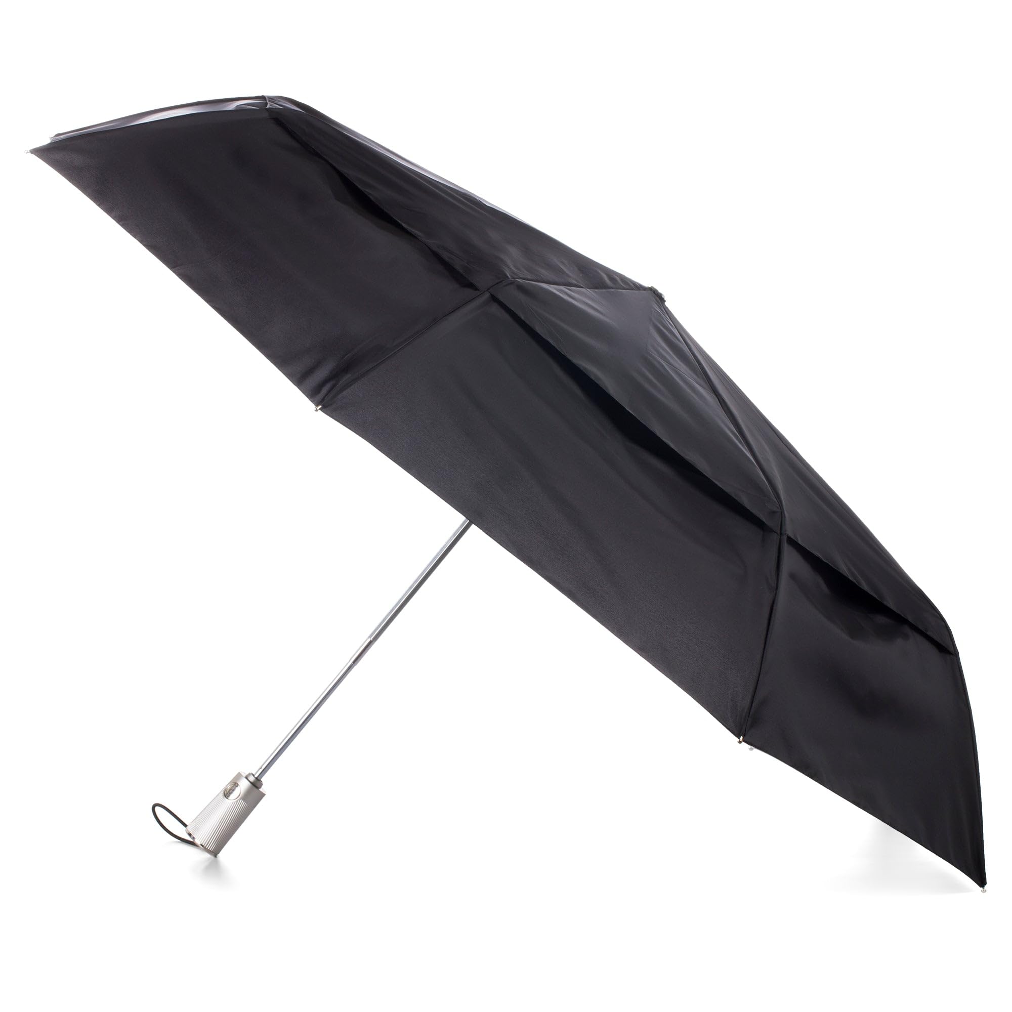 Totes Men's One-Touch Auto Open Close Vented Canopy Umbrella - Windproof Compact Travel Umbrella for Rain & Sun Protection - Perfect for Commuting, Outdoor Activities & Travel (Black)