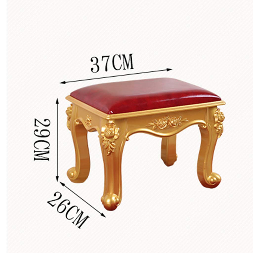 ZYIFAN Vanity Stool with Thick Padded Cushion - Makeup Bench & Dressing Stool with ABS Legs - Easy-to-Clean Faux Leather Upholstery - Perfect for Bedroom, Bathroom & Piano Seating