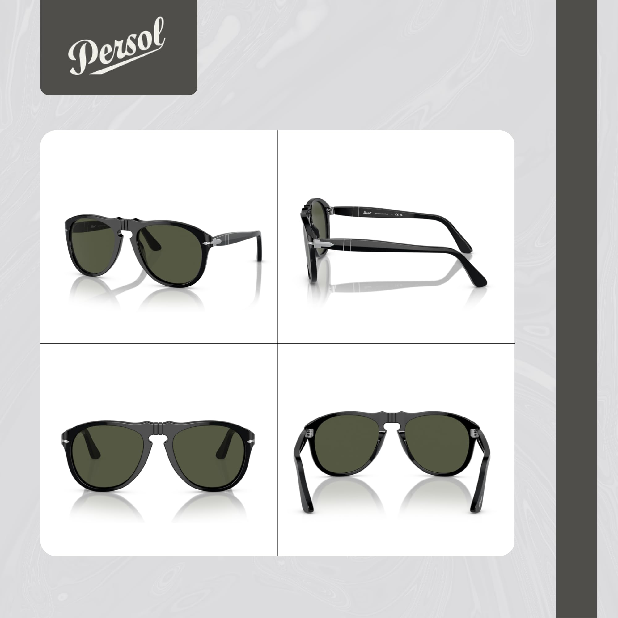 Persol PO0649 Men's Aviator Sunglasses with UV Protection - Premium Polarized Lenses + Free Designer iWear Eyewear Kit | Perfect for Driving, Travel & Outdoor Activities