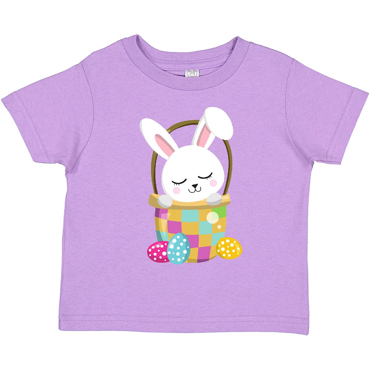 Easter Bunny Toddler T-Shirt - Cute White Rabbit with Easter Eggs Design - Perfect for Easter Celebrations, Spring Festivals & Family Photos