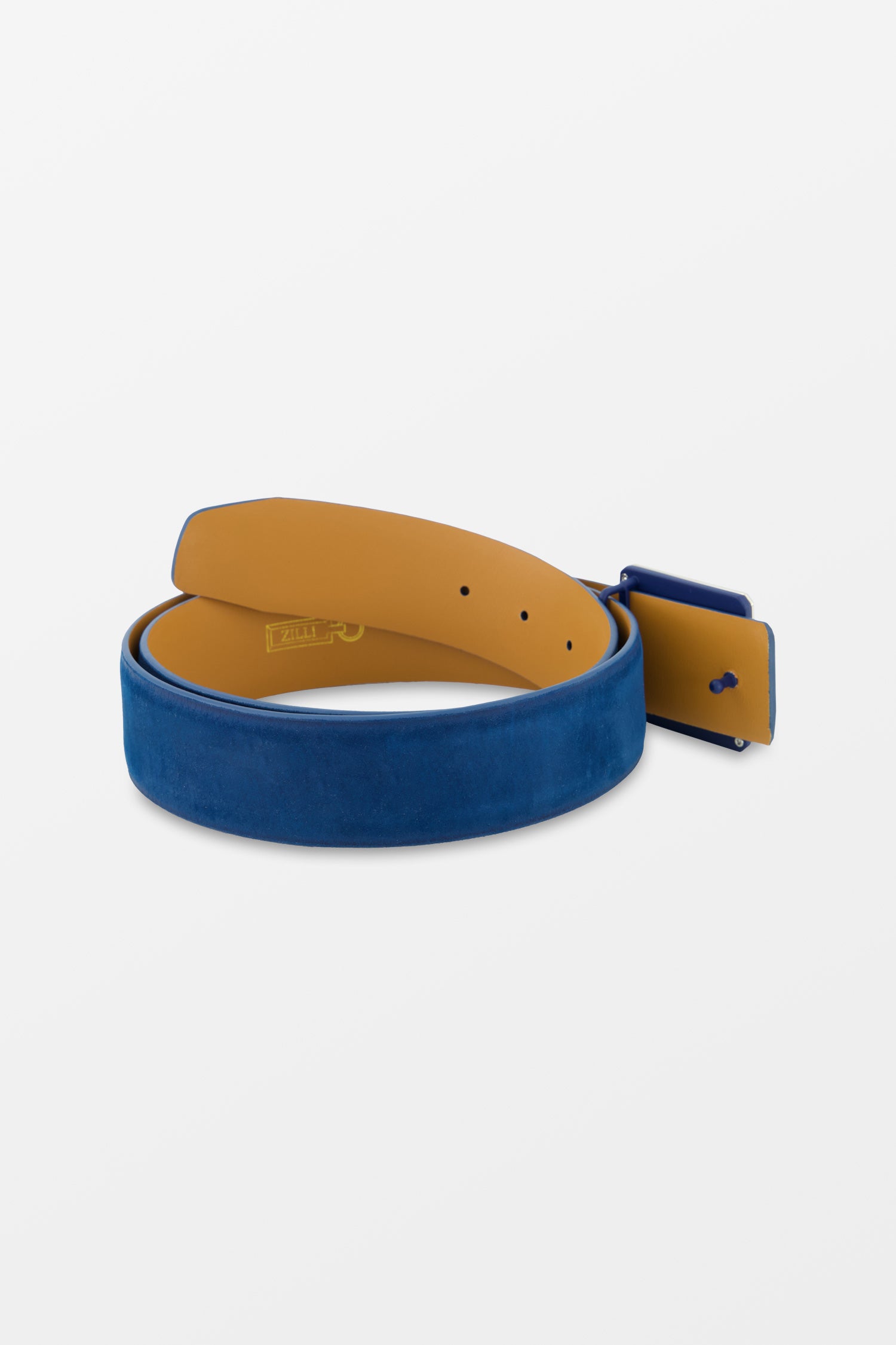 Zilli Blue Genuine Leather Classic Belt for Men - Premium Dress Belt for Business, Formal & Casual Wear